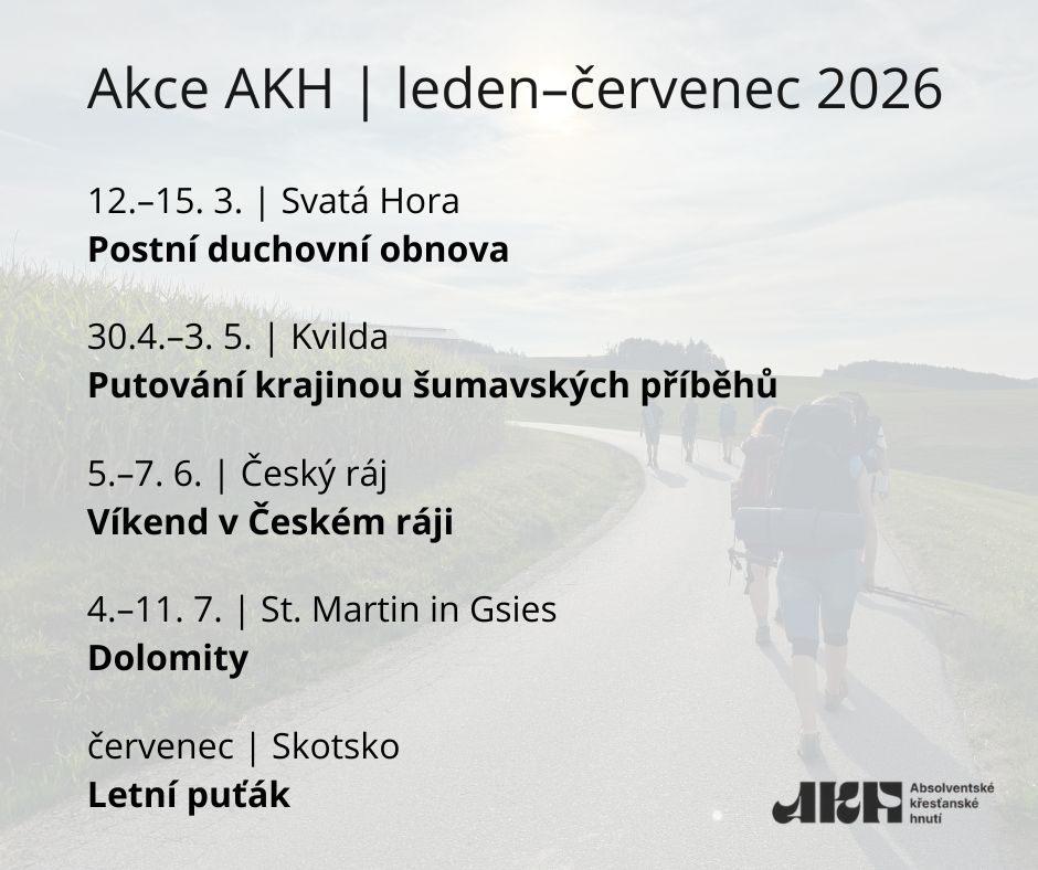 Rozpis akcí na 1. pololetí 2026